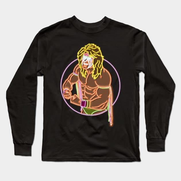 Ultimate Warrior neon color Long Sleeve T-Shirt by AJSMarkout